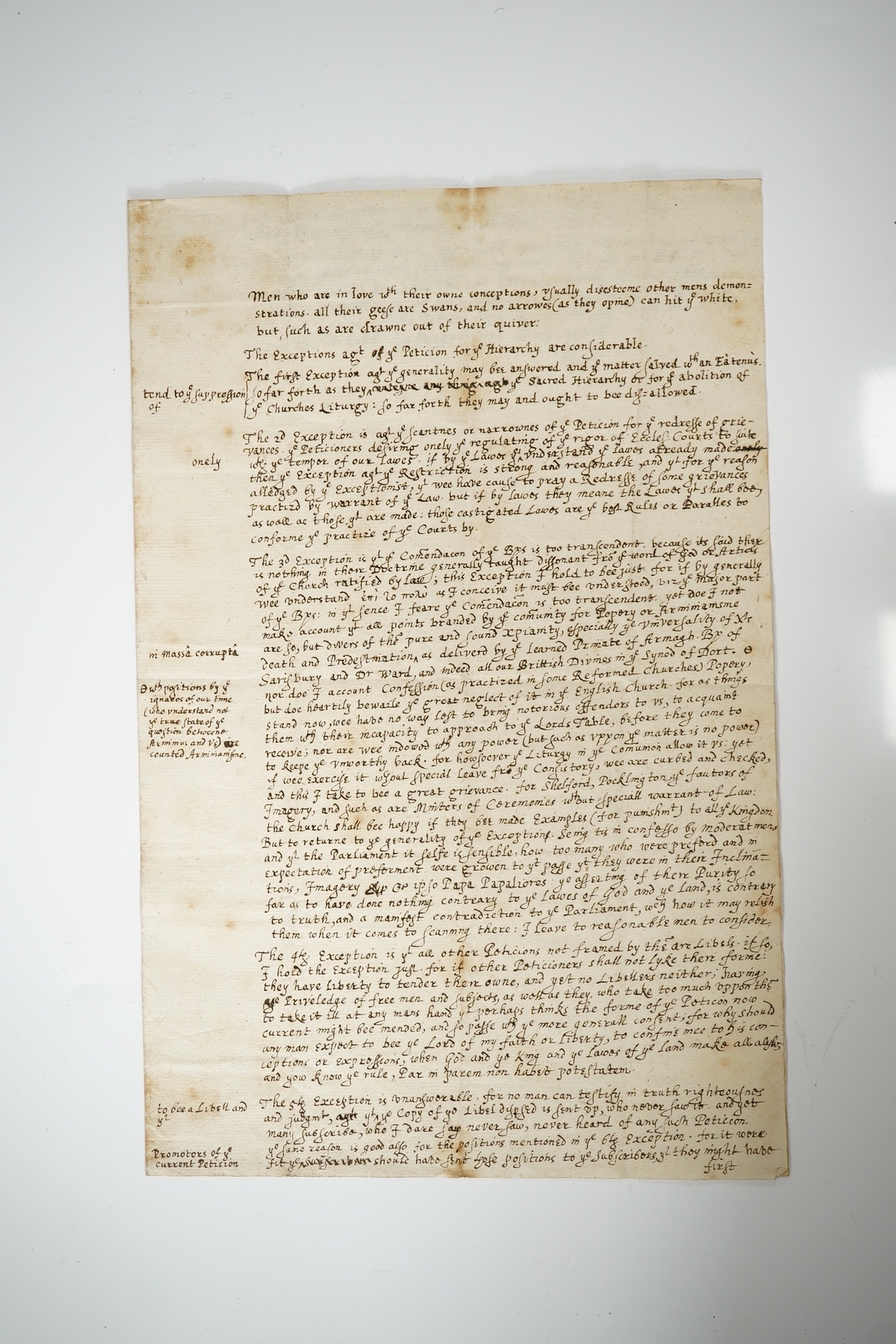 RH [Sir Robert Heath], ‘Some exceptions against the petition sent up by the Lords, February 1640’ [1641]